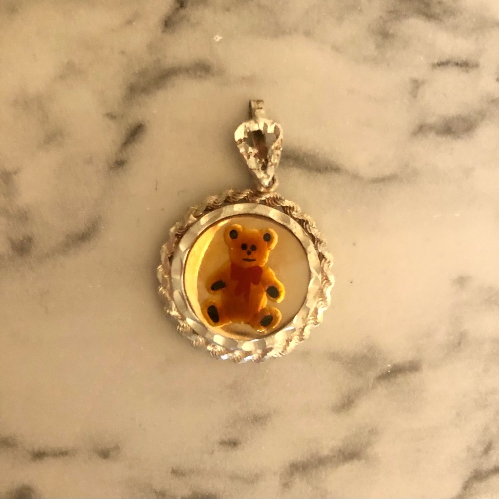 Vintage Teddy Bear Silver Coin